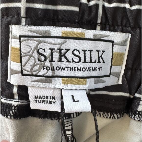 NWT Siksilk Check Jogger Pants Size Large Men’s Black - Picture 3 of 9